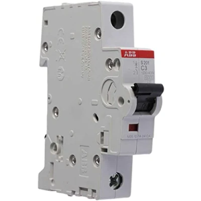 Afbeelding van Abb s201 installatieautomaat 1p c karakteristiek 3a iec en 60898 1 6 ka iec60947 2 10 module breedte 17 5mm 2cds251001r0034