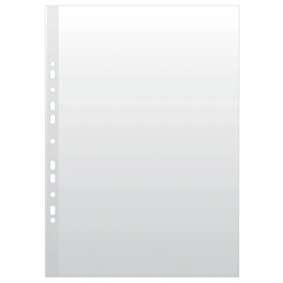 Afbeelding van DONAU Brochurehoezen DIN A3 portretformaat / 50 stuks/generfd boven open transparante hoezen zichthoezen geperforeerd plastic hoesje voor documenten papieren/transparant 120 micron/versterkte rand