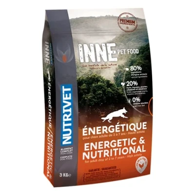 Afbeelding van 3kg Nutrivet Inne Energetic Dog droog hondenvoer