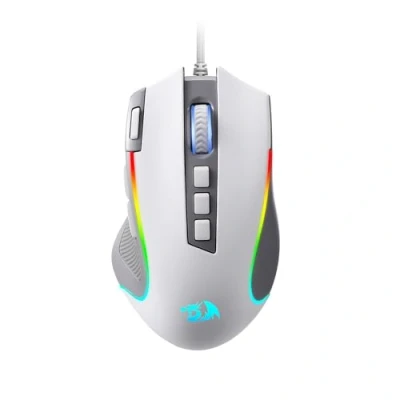 Afbeelding van Redragon M612 RGB Gaming Mouse, 8000 dpi, bekabelde optische gamermuis met 11 programmeerbare toetsen en 5 achtergrondverlichtingsmodi, software ondersteund, Rapid Fire Button, grijs wit