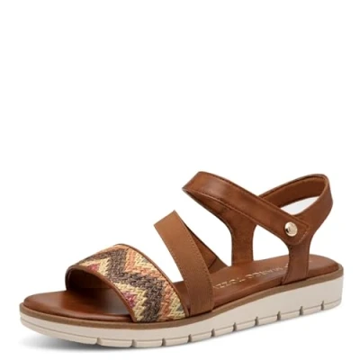 Afbeelding van MARCO TOZZI MT Soft Lining Dames Slippers en Sandalen COGNAC COMB MAAT 39