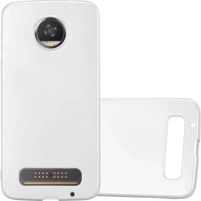 Afbeelding van Cadorabo Hoesje geschikt voor Motorola MOTO Z2 in METALLIC ZILVER Beschermhoes gemaakt van flexibel TPU silicone Case Cover