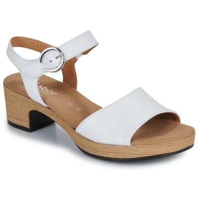 Afbeelding van Gabor Sandalen met plateauzool, Dames, Maat: 40, Weiss Leer