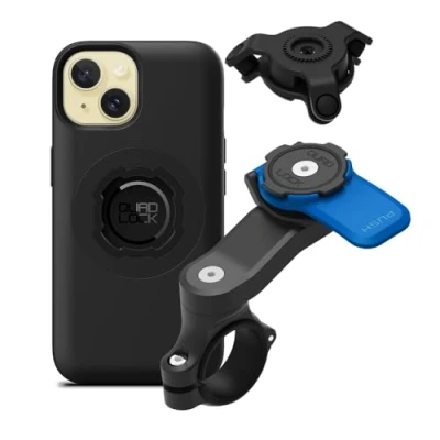 Afbeelding van Quad Lock Stuur Motorfiets Telefoon Mount Kit met Trillingsdemper en iPhone 15 MAG Case