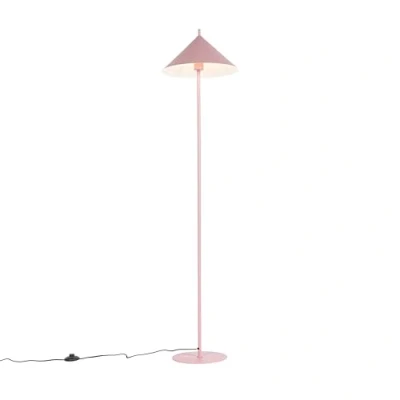 Afbeelding van QAZQA Design vloerlamp roze Triangolo