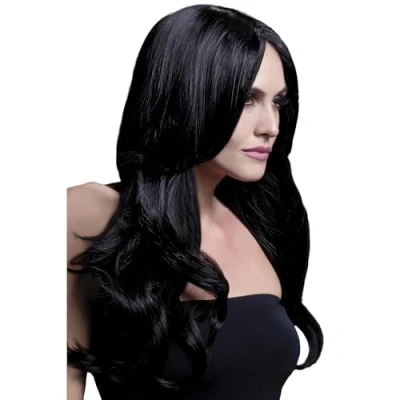 Afbeelding van Fever Khloe Luxe Zwarte Pruik 66cm Was en Stijlbaar