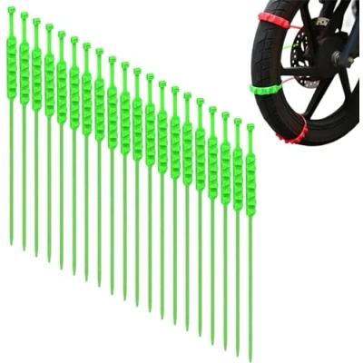Afbeelding van Motorfietsen Auto Band Ketting Skid Sneeuwketting Winter Fiets Sneeuwkettingen Herbruikbare Anti Sneeuw Kettingen Nood Sneeuwbanden Universele Kabelbinders (20 Stuks),Groen