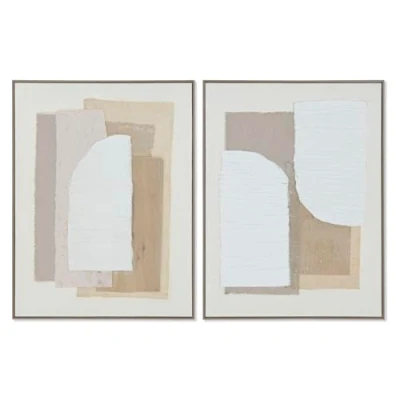 Afbeelding van Schilderij Home ESPRIT Wit Beige Abstract Scandinavisch 62 x 3,2 82 cm (2 Stuks)