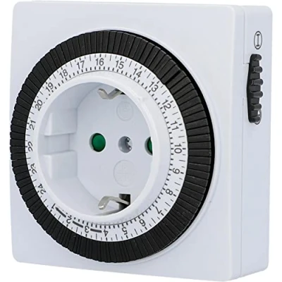 Afbeelding van UNITEC Dagelijkse timer, mechanisch, voor binnen IP20, aantrekkelijke vierkante vorm, analoog, wit, 15 minuten afstanden instelbaar