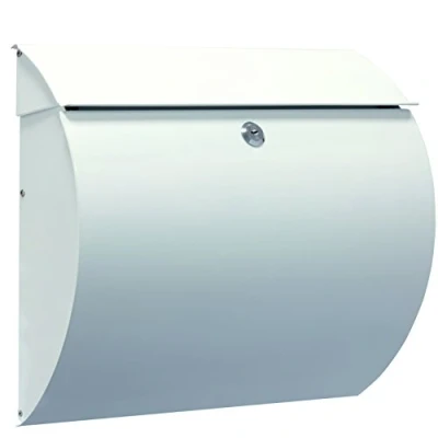 Afbeelding van ARREGUI Aura E5401 Brievenbus van Verzinkt Staal Formaat L (Tijdschriften en C4 Enveloppen) Moderne Wandbrievenbus voor Buiten met Valklep Eenvoudige Montage Wit