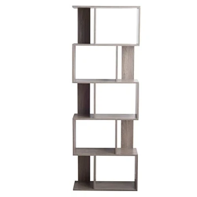 Afbeelding van Rebecca Mobili 5 planken Modern hout, gebleekt grijs, afmetingen: 169 x 60 24 cm (HxBxD) Art. KONING 6400