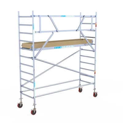 Afbeelding van Euroscaffold Rolsteiger Budget Schoren L305xB90 4.20m werkhoogte Carbon platformen