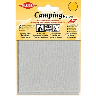 Afbeelding van Reparatiepads Camping nylon zelfklevend Voor tenten, kampeer en vrijetijdsartikelen. 2 stuks Licht Grijs 10x 12 cm