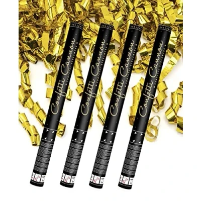 Afbeelding van 4x XXL (60 cm) partykanon partypopper Streamer ®Auto schmuck (luchtslangen goud)
