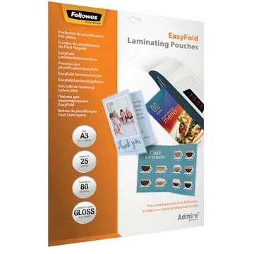 Afbeelding van Fellowes lamineerhoes Admire Easyfold ft A3, 160 micron (2 x 80 micron), pak van 25 stuks