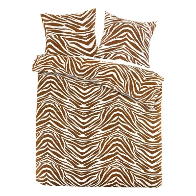 Afbeelding van Dekbedovertrek Daydream Zebra Bruin Flanel 240 x 200 / 220 cm Lits Jumeaux
