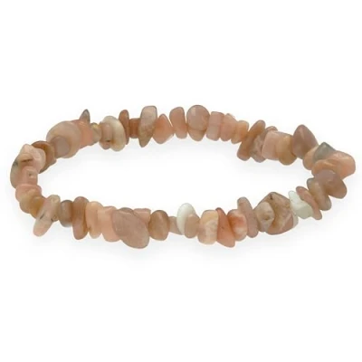 Afbeelding van Lebensquelle Plus Maansteen splinterarmband echte hoogwaardige edelsteen armband, 19 centimeters, Edelsteen,