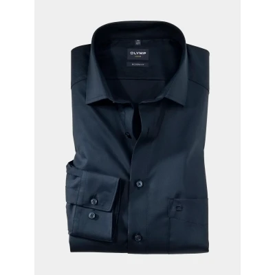 Afbeelding van OLYMP Luxor modern fit overhemd nachtblauw twill Strijkvrij Boordmaat: 46