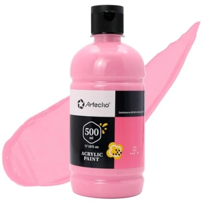 Afbeelding van Artecho Professionele Acrylverf, Roze 500ml Buizen, Kunst Ambachtelijke Verven voor Canvasschilderen, Steen, Hout, Stof, Kunstbenodigdheden Kunstenaars