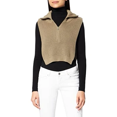 Afbeelding van NA KD Gebreide damestrui met hoge hals, Kaki, 3XL