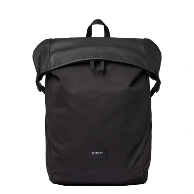 Afbeelding van Sandqvist Alfred backpack black with webbing Laptoptas Laptoprugzak