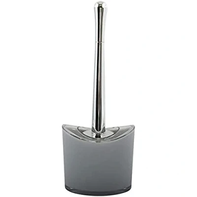 Afbeelding van MSV Toiletborstel in houder/wc borstel Aveiro PS kunststof/rvs lichtgrijs/zilver 37 x 14 cm Toiletborstels