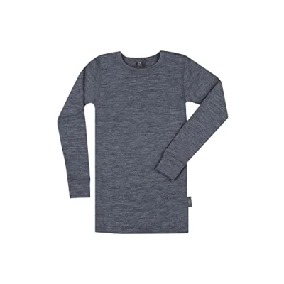 Afbeelding van DILLING Kinder Merinowollen Shirt Met Lange Mouw Blauwgraniet melange 134 140