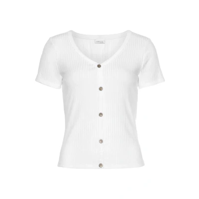 Afbeelding van Lascana Kurzarm Tshirt basic, Dames, Maat: 40/42, Weiß