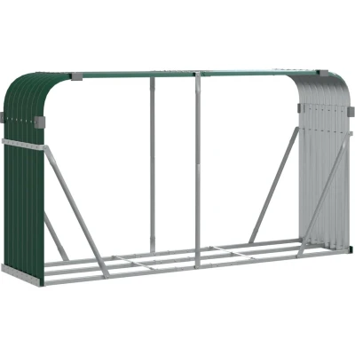 Afbeelding van Haardhoutopslag 234x45x100 cm gegalvaniseerd staal groen