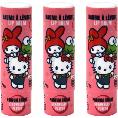 Afbeelding van Hello Kitty Friends Lippenbalsem 3 stuks Aardbei