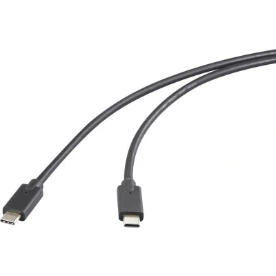 Afbeelding van Renkforce USB C kabel 3.2 Gen2x2 stekker, stekker 50.00 cm Zwart TPE mantel RF 5501100
