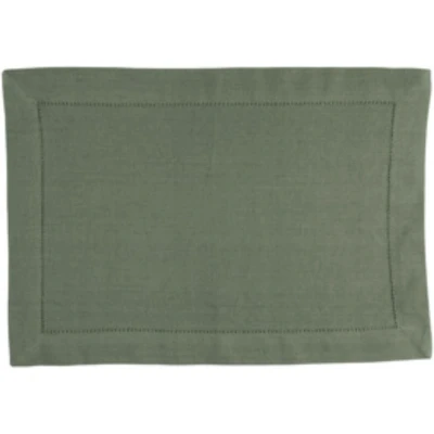 Afbeelding van Linen&amp;More Placemats 35x50 cm Indi Army Green 4 Stuks