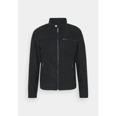 Afbeelding van Mann JACK &amp; JONES Imitatieleer Jas Biker Blouson Bomberjacke JJEROCKY Ontwerp Overgangsjas, Colour:Black, Size:L