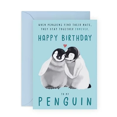 Afbeelding van CENTRAL 23 Vriendje verjaardagskaart gelukkige verjaardagskaarten voor vriendin vrouw van echtgenoot pinguïn geschenken hem haar wordt geleverd met leuke stickers blanco binnenkant envelop