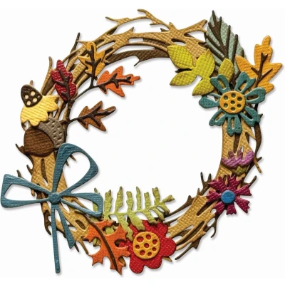 Afbeelding van Sizzix Tim Holtz Thinlits Die Vault Foliage Wreath 14pcs