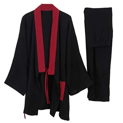 Afbeelding van Een Japans merk kimono katoenen hanfu pyjama pak voor heren in oversized taoïstische kleding Zen, kleur 2, XL