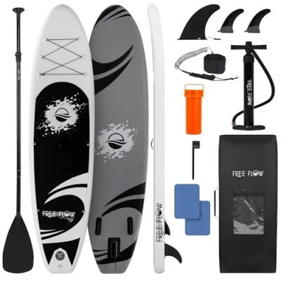 Afbeelding van SereneLife SLSUPB08 Free Flow Paddleboard SUP Stand Up Paddle Board Incl accessoires 11ft Max. 125kg Wit