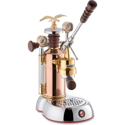 Afbeelding van SMEG LPLESE01EU Edotto Espresso Koffiemachine Koper chroom hout Waterreservoir: 1.6 l. Hoogte: 41 cm Breedte: 20