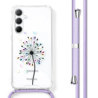 Afbeelding van Samsung Galaxy A55 Hoesje Kunststof iMoshion Softcase/Koordhoesje/Backcover Sandstone Dandelion Telefoonhoesje