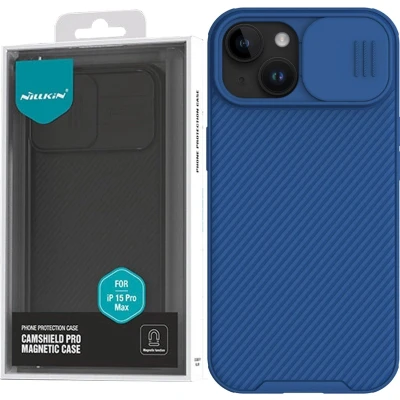Afbeelding van Nillkin CamShield Pro Magnetisch Hoesje voor iPhone 15 Plus met Camerabeschermer Blauw