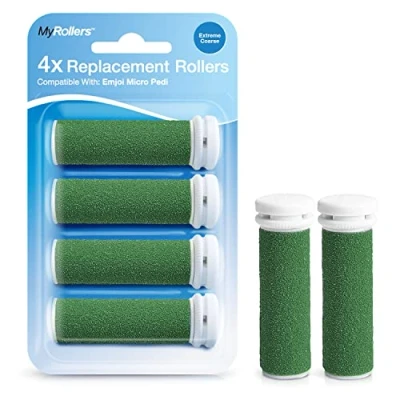 Afbeelding van My Rollers™ Minerale reserverollen (groen) voor Emjoi Micro Pedi in verpakking van 4 stuks, extreem grof