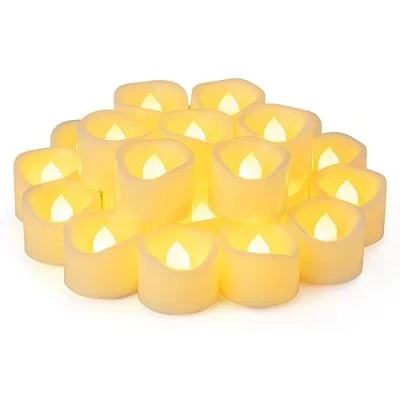 Afbeelding van Yakpo 24 stuks 3,8 cm x 3 batterij aangedreven LED theelichtkaarsen, kleine vlamloze flikkerende votief kaarsen, elektrische nep theelichtjes bulk voor bruiloft Halloween kersttafel