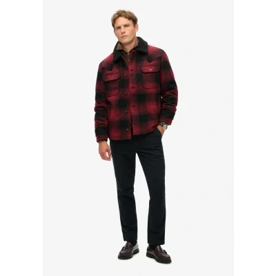 Afbeelding van Superdry Mannen The Merchant Store Wollen Chore jas Rood Grootte: S
