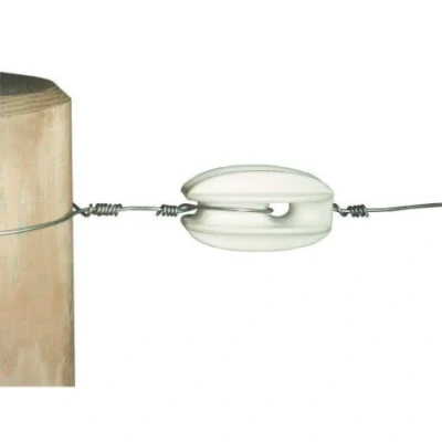 Afbeelding van Hoekisolator polyamide wit voor staaldraad 10 stuks