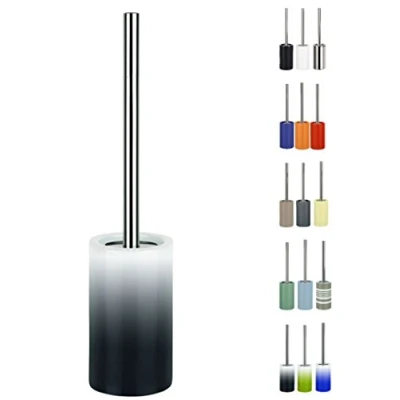 Afbeelding van Spirella Tube wc borstel, toiletborstel, toiletborstel van porselein, wit/zwart