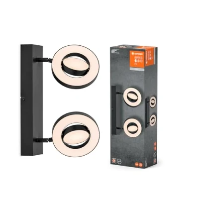 Afbeelding van LEDVANCE LED plafondspot Saturnus, CCT, 2 lamps lang, zwart