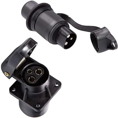 Afbeelding van SPARKMOTO 3 polig tractorstekker, stopcontact, 12 V, waterdichte stekker, en polig, voor vrachtwagens, auto&#039;s, landbouwmachines, tractoren, aanhanger, stopcontact