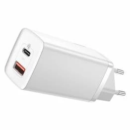Afbeelding van Baseus GaN2 Lite 2 poorts USB/USB C 65W PD Mac oplader Wit