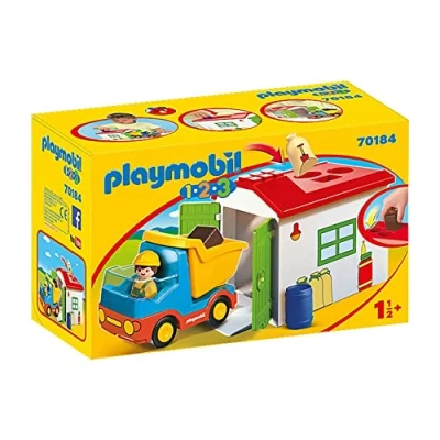 Afbeelding van Playmobil 1 2 3 werkman met sorteer garage