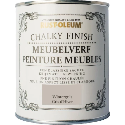 Afbeelding van Rust oleum chalky finish meubelverf 750 ml, wintergrijs, blik